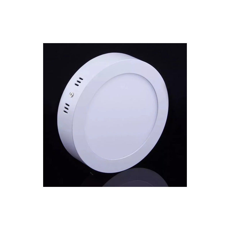 Pack 3 Foco Panel Plafon Sobrepuesto Redondo 18w Blanco Fria