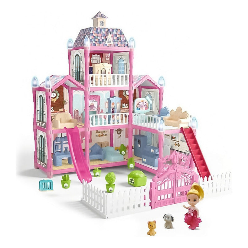 Casa De Muñecas Infantil Mascotas Y Muebles 191pcs