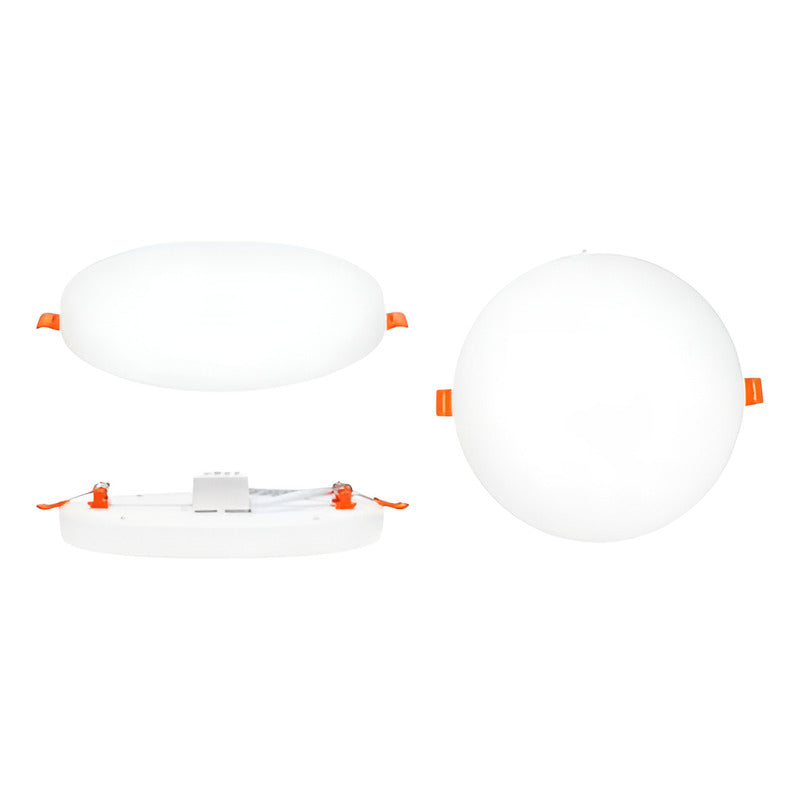 Pack 5 Foco Plafon Embutido 9w Sin Bordes Redondo Luz Fria