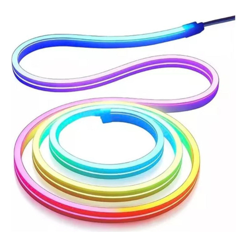 Cinta Led Rgb Flex De Neon 12v Con Luces Multicolor De 5m
