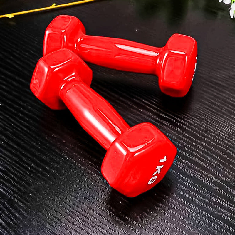 Pesa Mancuerna 1kg Antideslizantes Vinilo Fitness Ejercicios