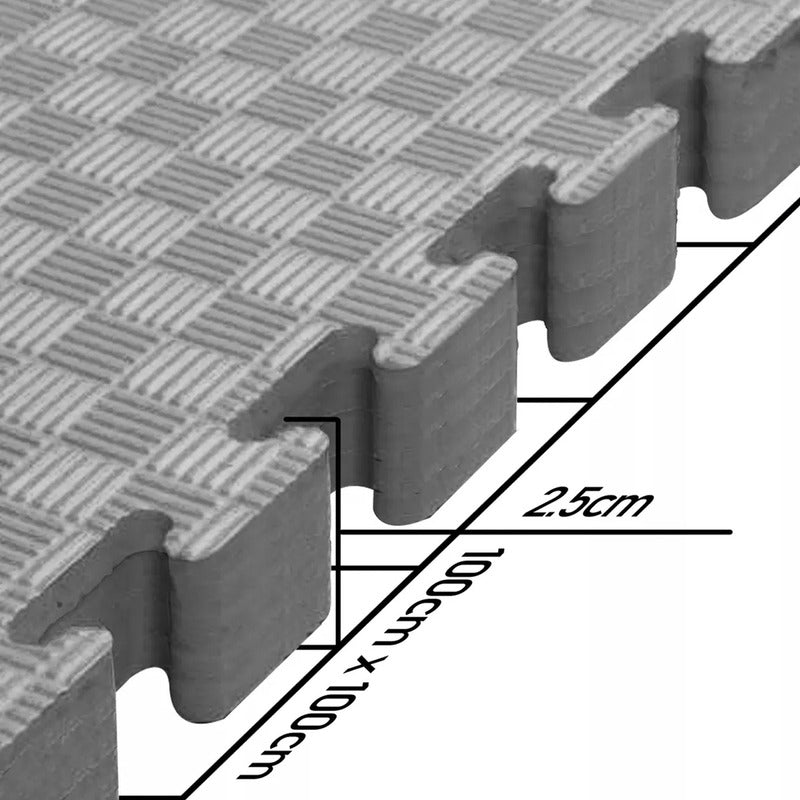 Pack 10 Plancha Tatami 100cm X 100cm X 2.5cm Gris Y Negro