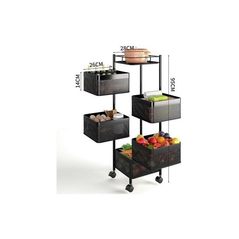 Estante Organizador Verdulero Frutero Metal Giratorio 5 Piso