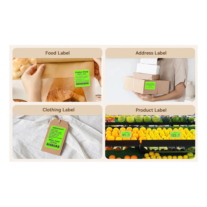 Etiquetas Adhesivas Térmicas 100x150mm Rollo 500u Verde