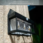 3 Farol Solar Aplique Pared 3 Ampolletas Led Sensor Luz Fría