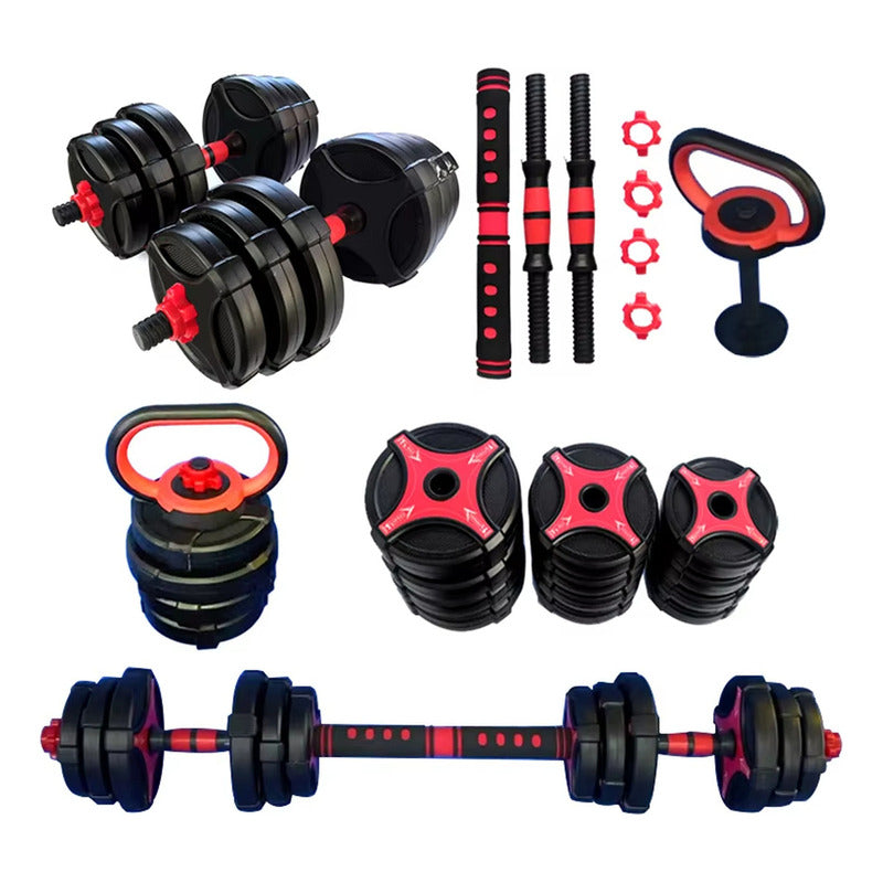 Kit Mancuernas Profesional 20kg Kettlebell Barra Gym