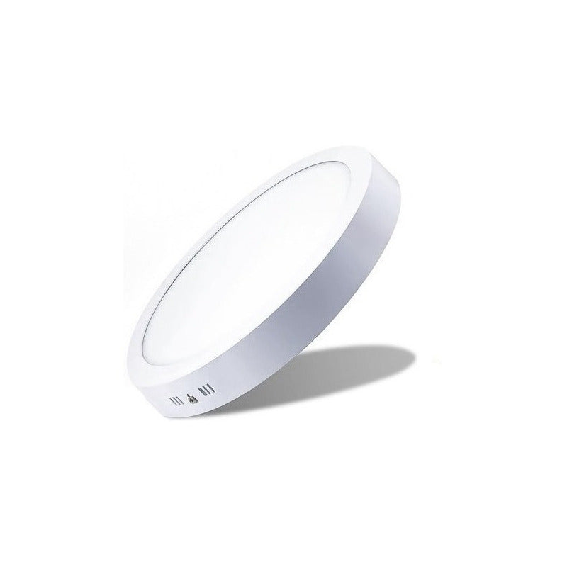 Pack 5 Foco Panel Plafon Sobrepuesto Redondo 18w Luz Calida