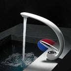Llave Lavamanos Curva Premium Acero Inoxidable Negro Baño