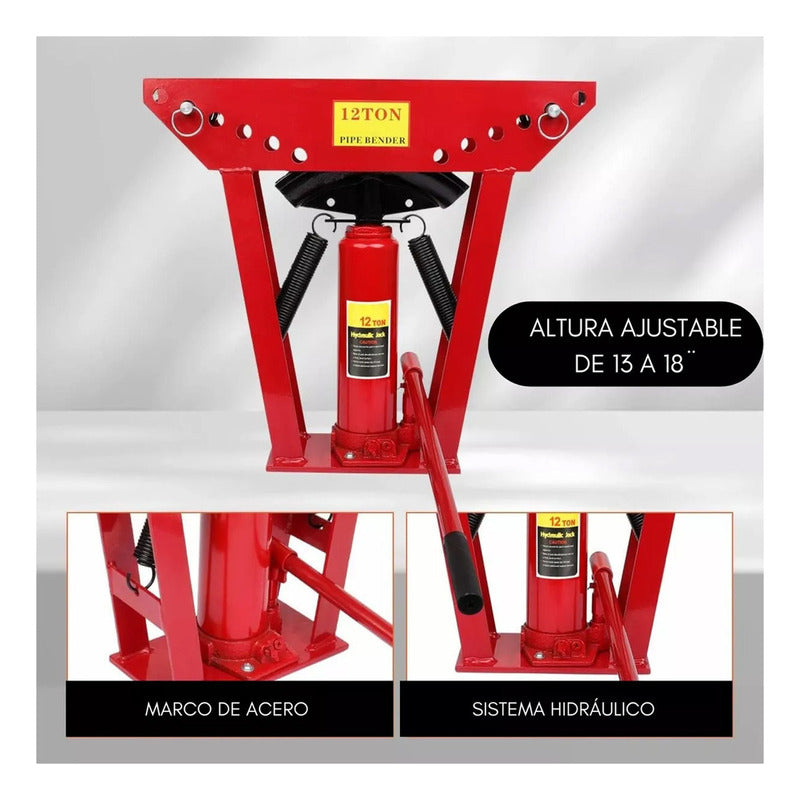 Dobladora De Tubos 12 Toneladas Profesional 1/2 A 2 Pulgadas