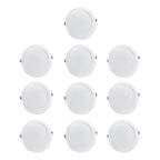 Pack 10 Foco Panel Plafon Led Embutido Redondo 18w Calida