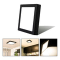 Foco Plafon Led Sobrepuesto Cuadrado 12w Luz Calida B. Negro