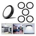 5 Foco Plafon Sobrepuesto Redondo 12w Luz Fria Borde Negro