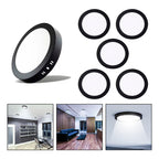 5 Foco Plafon Sobrepuesto Redondo 12w Luz Fria Borde Negro