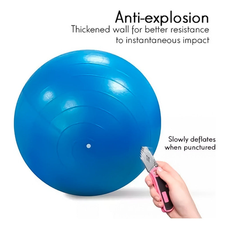 Pelota Ovalada Pilates Mani 45x90cm Yoga Inflador Incluido