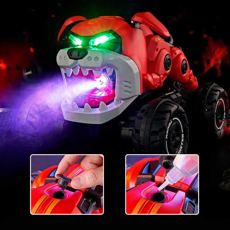Auto a Control Remoto Bulldog Piruetas Humo Musica 360° 4x4