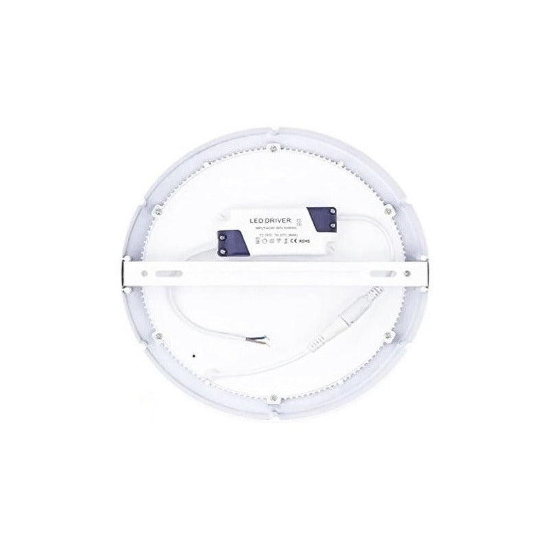 Pack 5 Foco Panel Plafon Sobrepuesto Redondo 18w Luz Calida