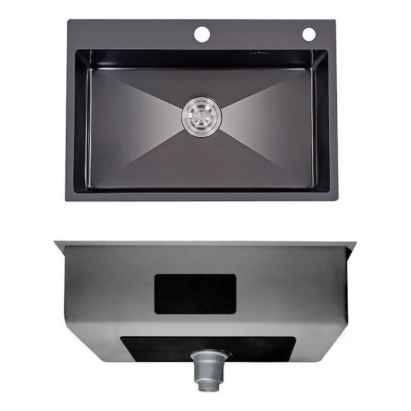 Lavaplatos 68x45cm De Acero Con Llave Dual Full Accesorios