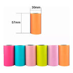 7 Rollos Papel Adhesivo Impresora Térmica Colores 57x30mm