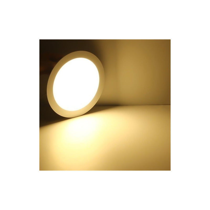 Pack 5 Foco Panel Plafon Led Embutido Redondo 18w Luz Calida