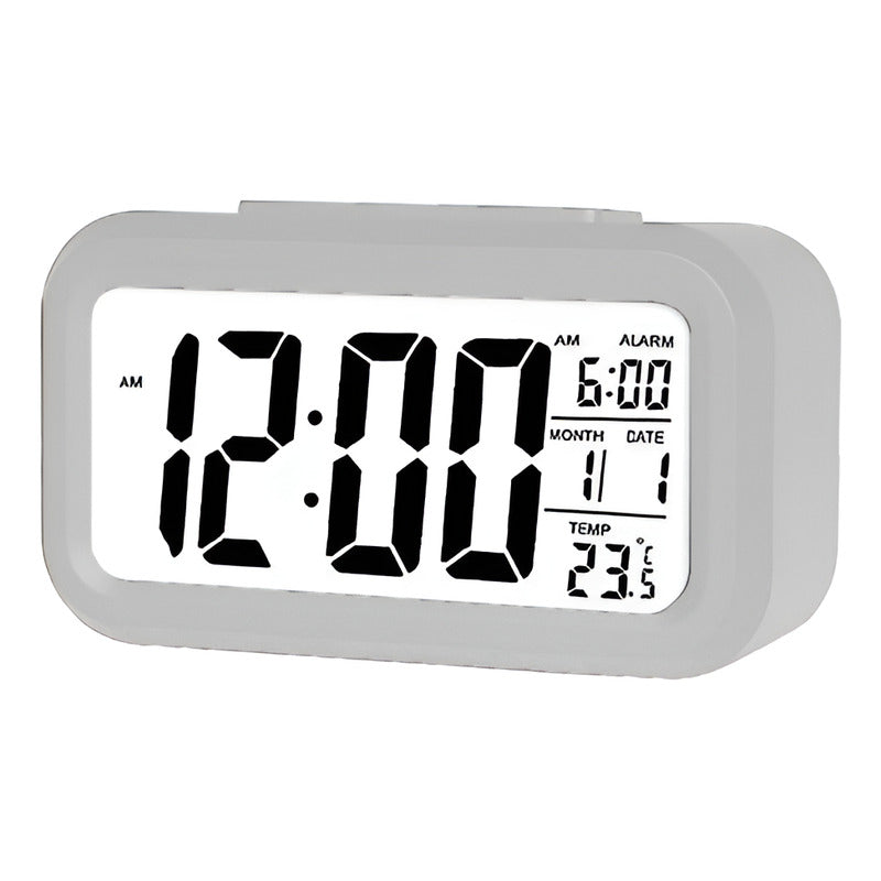 Reloj Despertador Digital Luz Lcd Temperatura Fecha 62115