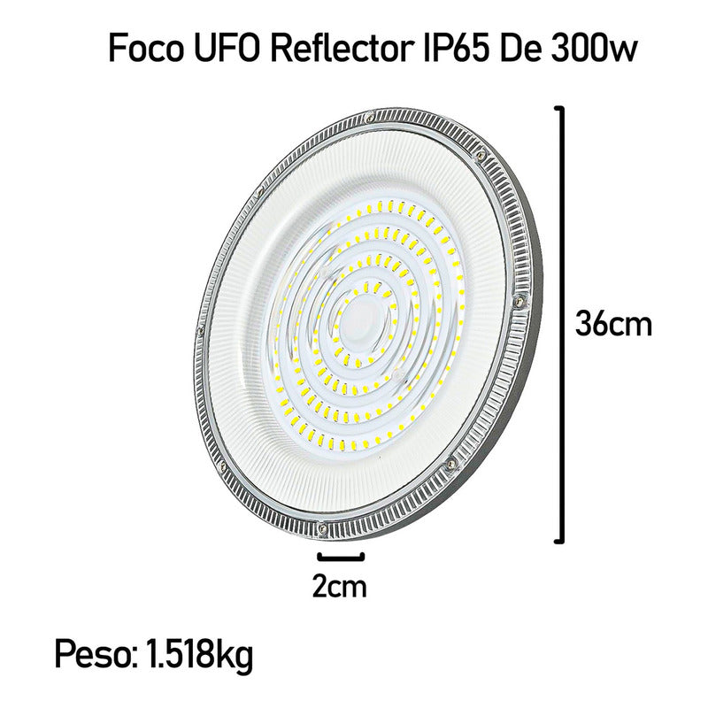 Foco Plafon 300w Ip65 Industrial Techo Campana Luz Fría