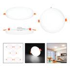 Pack 5 Foco Plafon Embutido 18w Sin Bordes Redondo Luz Fria