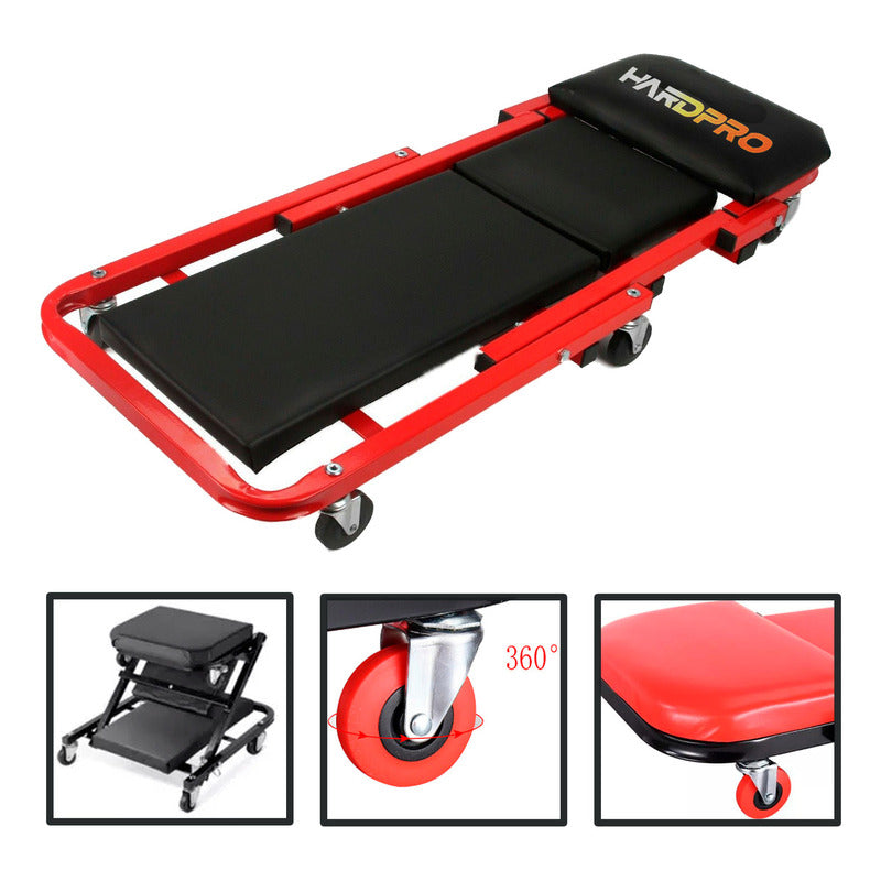 Camilla De Mecanico 6 Ruedas Plegable 150 Kg 2 En1