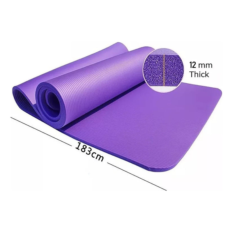 Mat Yoga 12 Mm Alfombra Resistente Gruesa Varios Colores