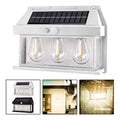 3 Farol Solar Aplique Pared 3 Ampolletas Led Sensor Luz Calida