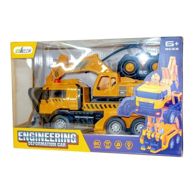 Auto A Control Remoto Transformer Robot Excavadora