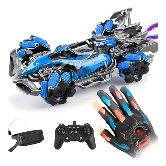 Auto F1 Con Control Gesto Guante 4x4 Lanza Humo Colores Led