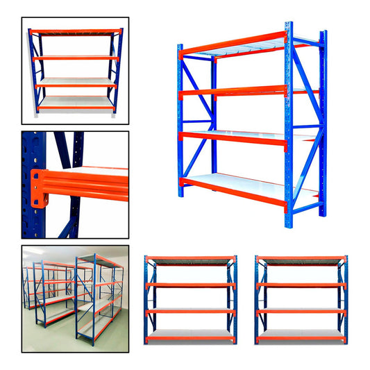 Pack 2 Estante Metálico Rack 200x200x60cm Sin Pernos 800kg