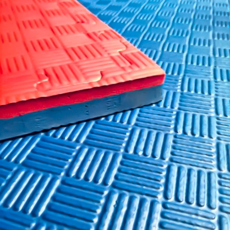 Pack 4 Plancha Tatami 100cm X 100cm X 4cm Rojo Y Azul