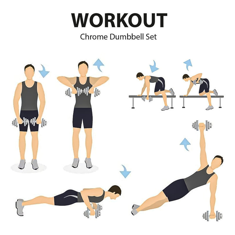 Set De Mancuernas Acero Ajustable 30Kg Con Maletín