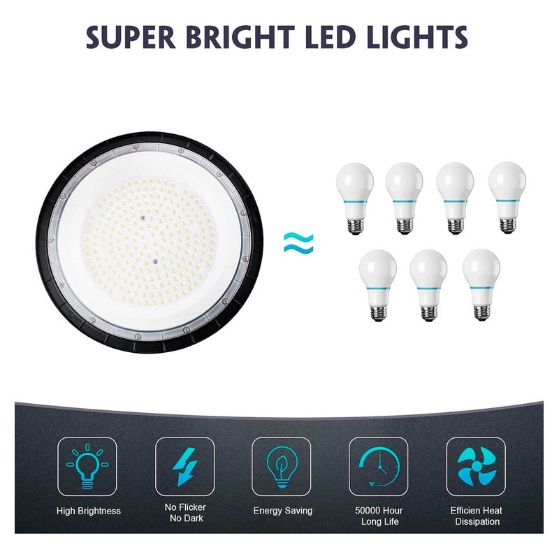 Pack 5 Foco Plafón Led 150w Ip65 Industrial 6500k Luz Fría