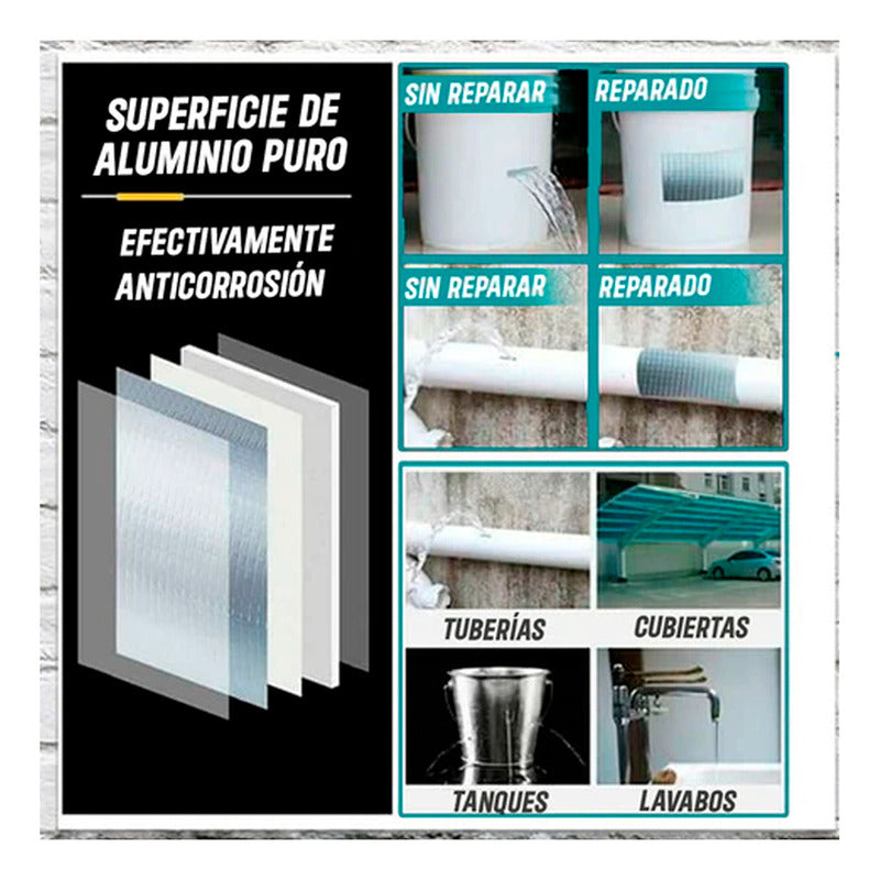 Cinta Sellador Techo Butilo Gotera Impermeable 150mm X 10mts