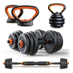 Set Mancuernas Profesional 40kg Kettlebell Barra Boomfit