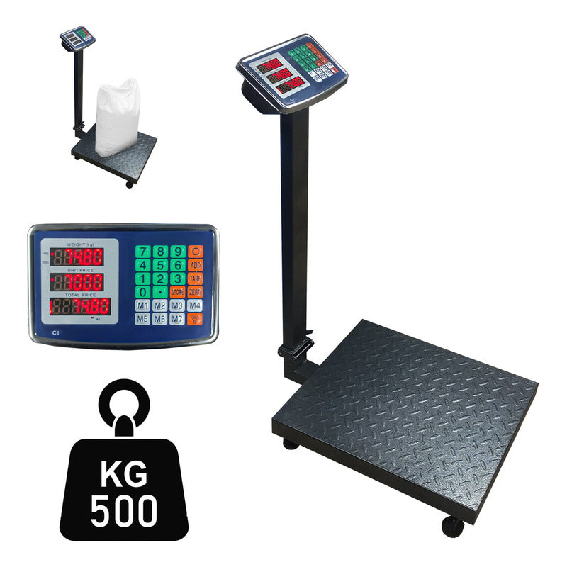 Balanza Industrial Pesa Digital 500 Kg Recargable Con Brazo