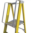 Escalera Industrial Plataforma Fibra De Vidrio 6 Peldaños