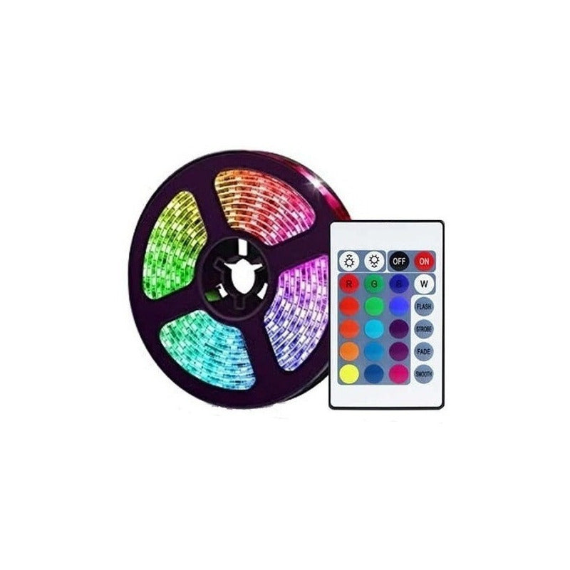 Cintas Led Colores 5050 Control Rgb 5m Versión Adhesiva