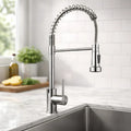 Grifo Llave Alta Monomando Cocina Rociador Flexible Acero Inoxidable