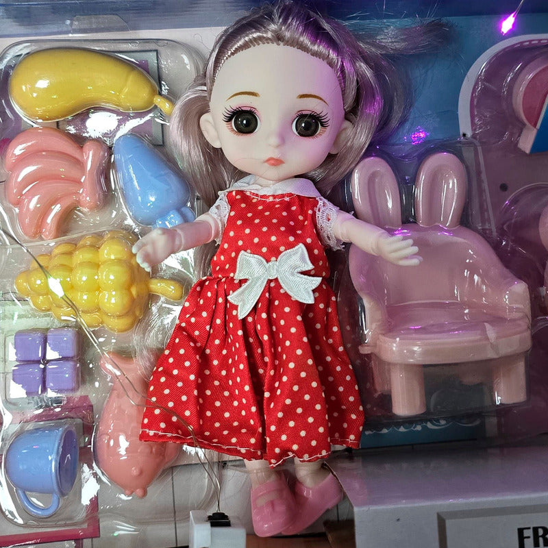 Set Muñeca Fashion Princess Time Cocina Y Accesorios