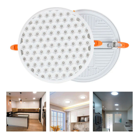 Foco Led Embutido Redondo Panel Luz Fría Blanco Abeja 24w