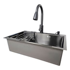 Lavaplatos 55x45cm De Acero Inoxidable Con Grifo Dual Con Accesorios