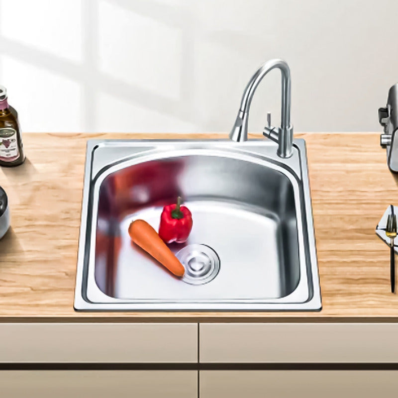 Lavaplatos Clasico 46x42 Sobrepuesto De Acero Inoxidable