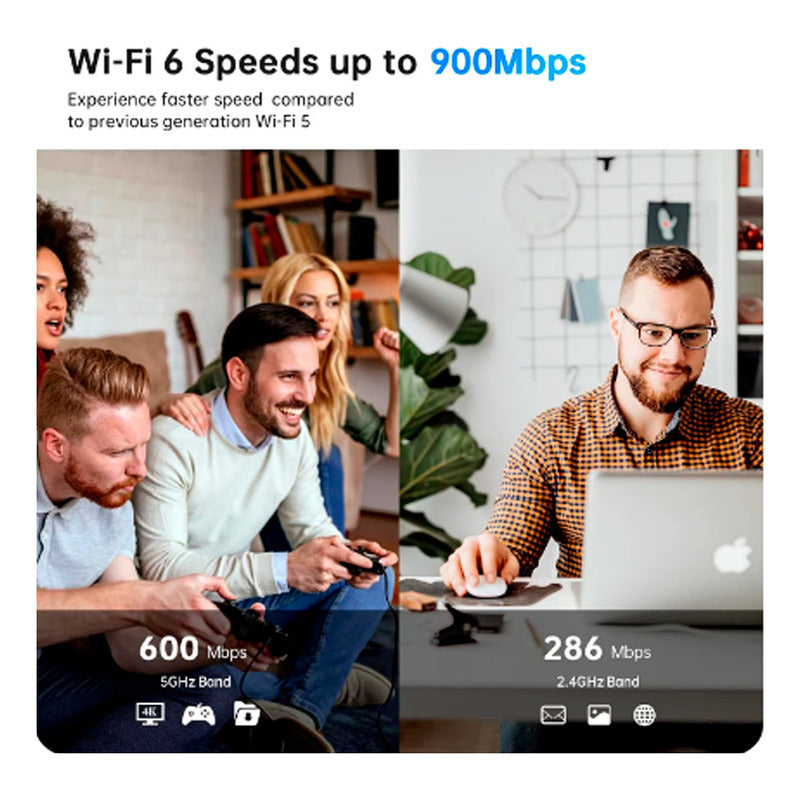Adaptador Antena Wifi Usb Dual 5g 900mbps Alta Velocidad