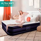 Colchon Cama Inflable Electrico Camping Glamping 2 plazas 45cm