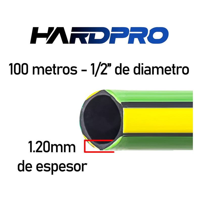 Manguera Riego Jardin 100m 1/2 1.2mm Reforzada Proteccion Uv