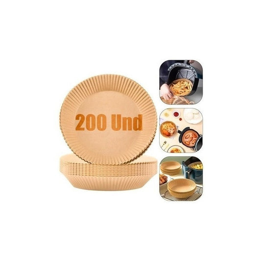 200 Forros Papel Airfryer Antiadherente Freidora Desechables