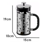 Prensa Francesa De Vidrio Y Metal Negro Cafetera 1 Litro